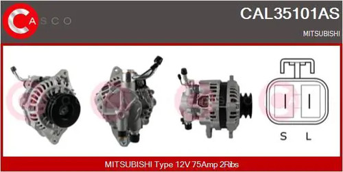 Alternator with double - , pulley