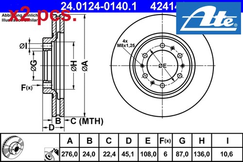 Pcs front brake disc - pcs,