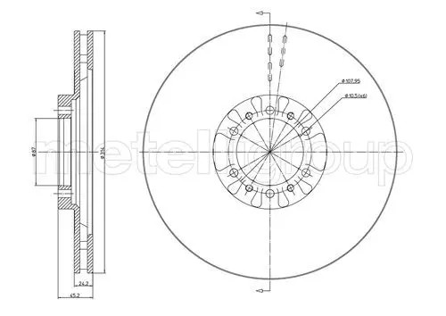 Brake disc vented 0709 - disc,