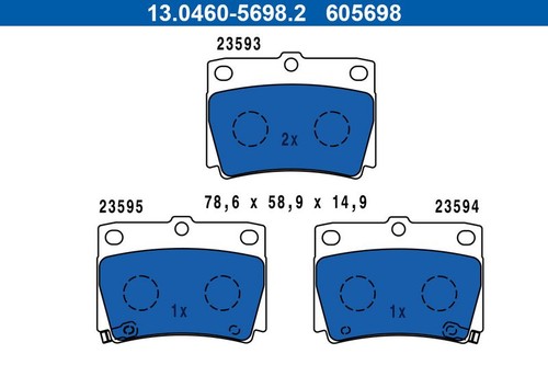 Brake pads ate - ate, 13.0460-5698.2